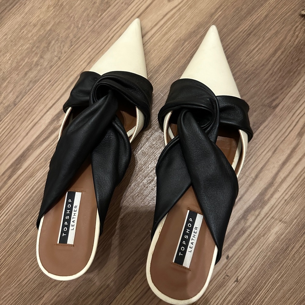 topshop leather heel shoes